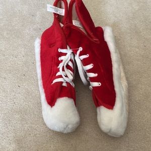 NWOT Hi-Top Red & White Sneaker Slippers